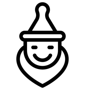 Elf düz vektör simgesi