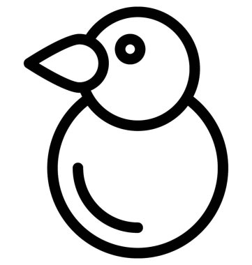 Penguen düz vektör simgesi