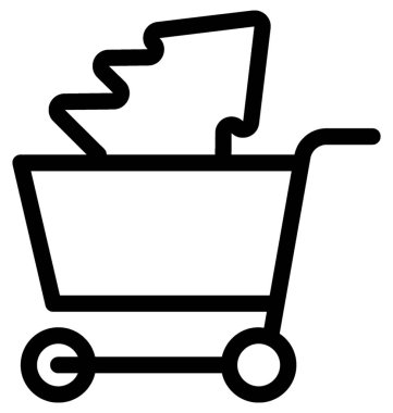 Noel arabası düz vektör simgesi