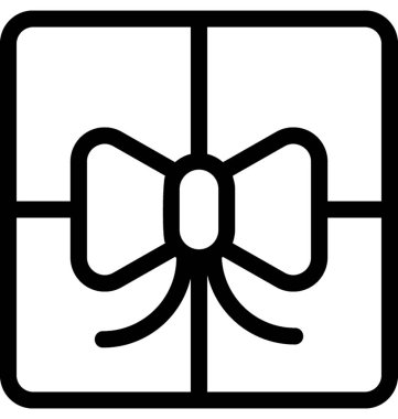 Hediye kutusu düz vektör simgesi