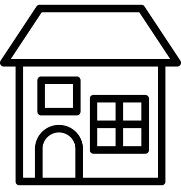 ev düz vektör simgesi