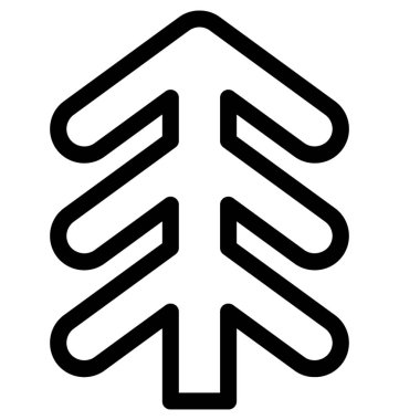 Köknar ağacı düz vektör simgesi