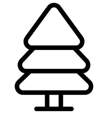 Köknar ağacı düz vektör simgesi