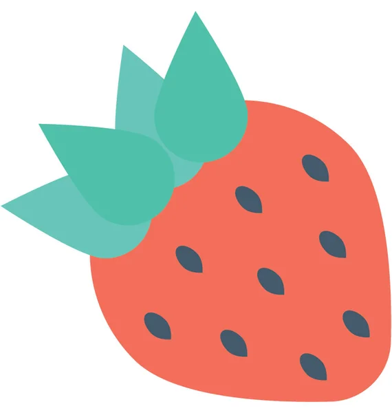 Strawberry Flat Vector Icon — Stock Vector