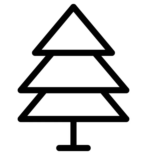 Pine Tree Ploché Vektorové Ikony — Stockový vektor
