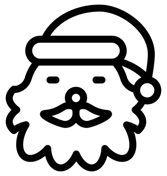 Santa Ansikte Platt Vektor Symbol — Stock vektor