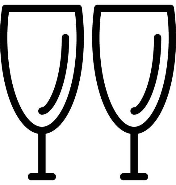 Glas Vin Platt Vektor Symbol — Stock vektor