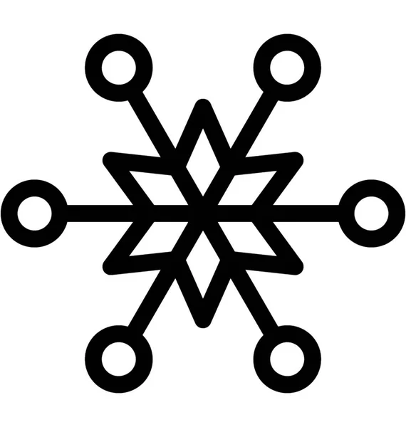 Sterne Schneeflocke Flacher Vektor Symbol — Stockvektor