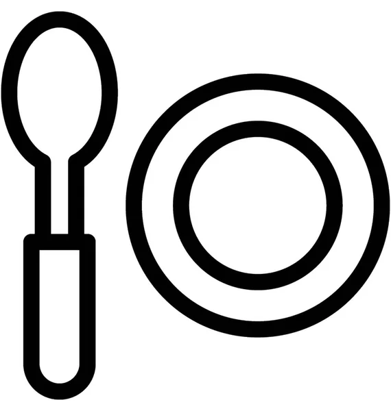 Comedor Plano Vector Icono — Archivo Imágenes Vectoriales