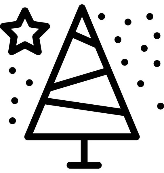 Árbol Navidad Vector Plano Icono — Vector de stock