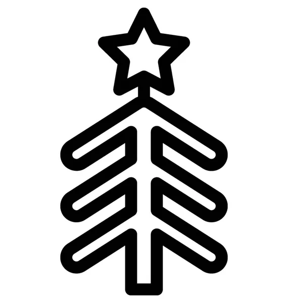 Árbol Navidad Vector Plano Icono — Vector de stock