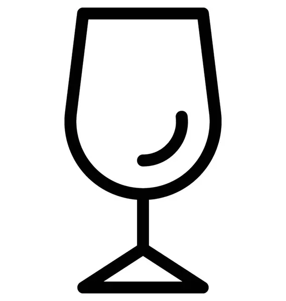 Ícone Vetor Plano Vidro Vinho —  Vetores de Stock