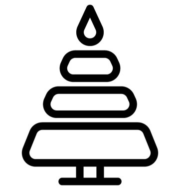 Köknar ağacı düz vektör simgesi