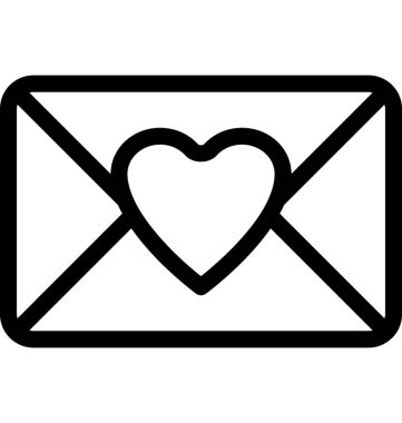 Aşk mektubu düz vektör simgesi