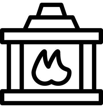 Şömine düz vektör simgesi