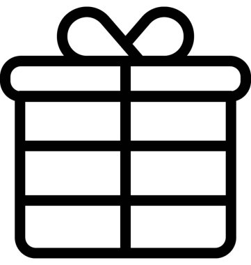 Hediye kutusu düz vektör simgesi