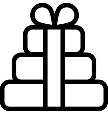Hediye kutusu düz vektör simgesi
