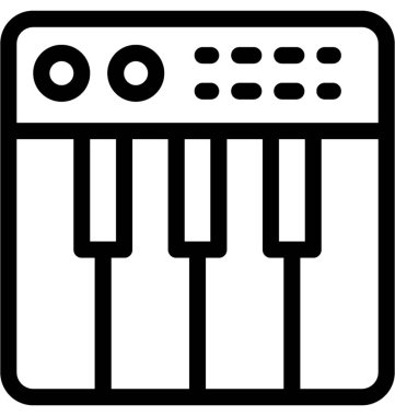 Piyano Klavye düz vektör simgesi
