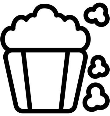 Patlamış mısır düz vektör simgesi