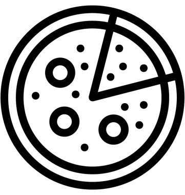 Pizza düz vektör simgesi 