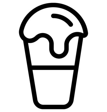 Buz koni düz vektör simgesi