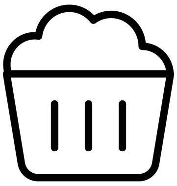 Cupcake düz vektör simgesi