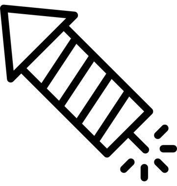 Havai fişek roket düz vektör simgesi