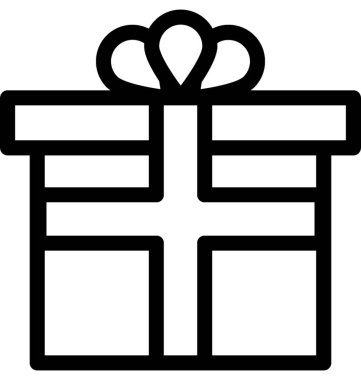 Hediye düz vektör simgesi