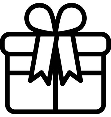 Hediye düz vektör simgesi