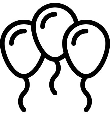 Balonlar düz vektör simgesi