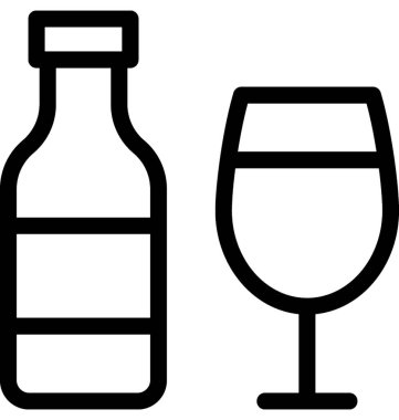 Şarap düz vektör simgesi