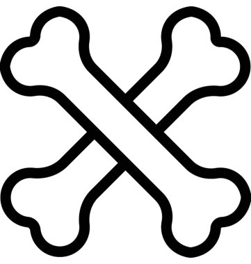 kemik düz vektör simgesi