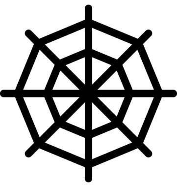 Örümcek Web düz vektör simgesi