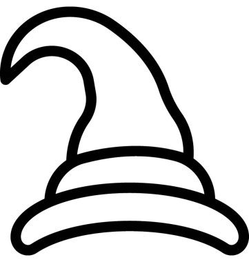 Cadı şapka düz vektör simgesi 