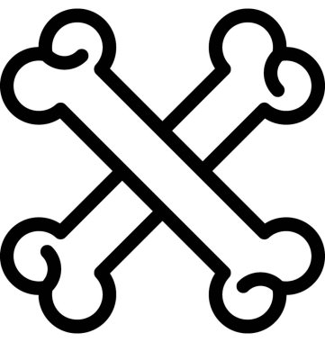 kemik düz vektör simgesi