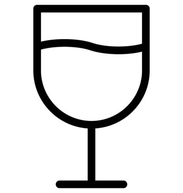 Şarap cam düz vektör simgesi