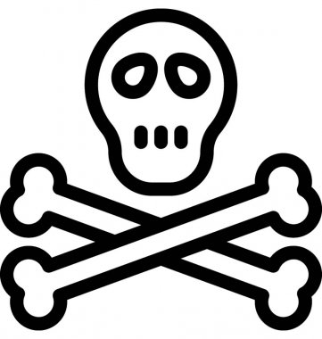 Jolly Roger düz vektör simgesi