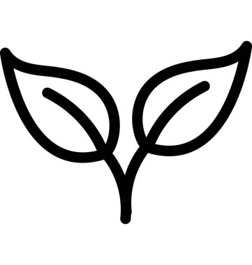 Yaprakları düz vektör simgesi