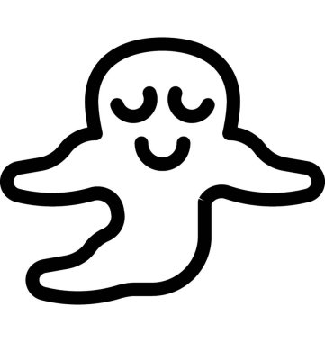 Kötü hayalet düz vektör simgesi