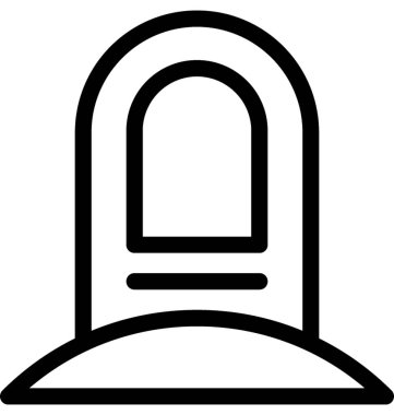 Mezar taşı düz vektör simgesi