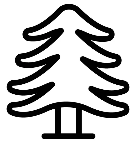 Fir Tree Ploché Vektorové Ikony — Stockový vektor