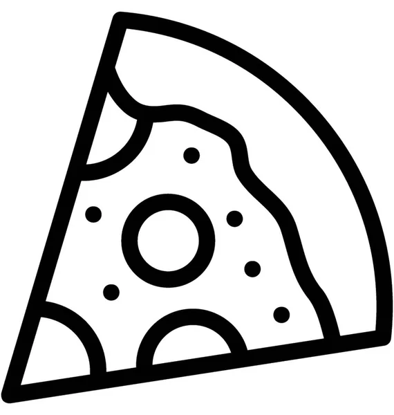 Pizza Slice Flat Vector Icon — Stock Vector