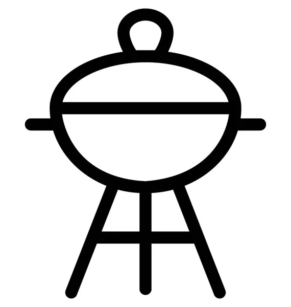 Bbq Grill Flat Vector Ícone — Vetor de Stock