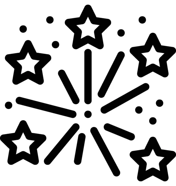 Confeti Estrellas Plano Vector Icono — Archivo Imágenes Vectoriales