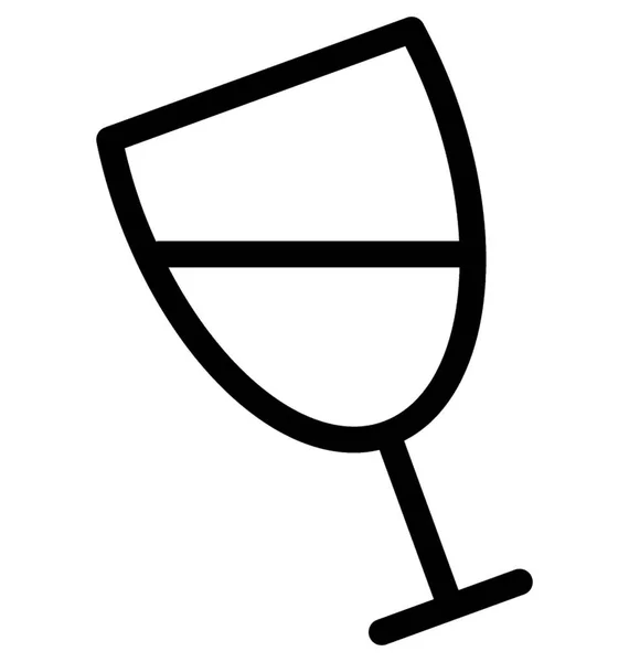 Wine Glass Flat Vector Icon — Stock Vector