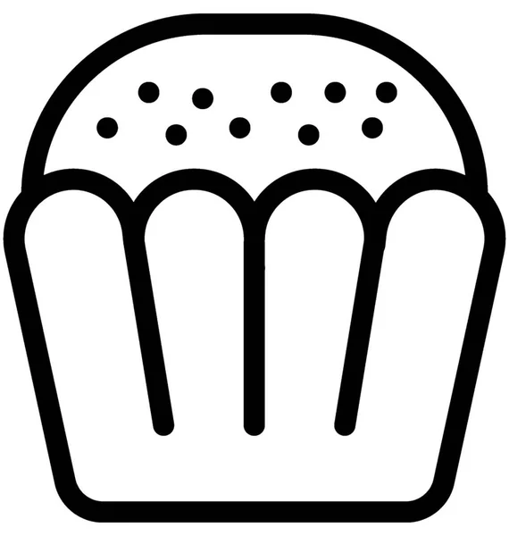 Cupcake Plana Vector Ícone —  Vetores de Stock