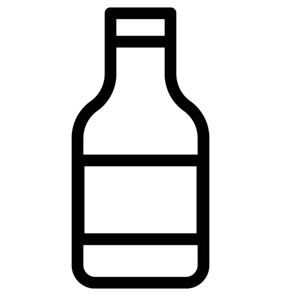 Vodka Botella Plana Vector Icono — Vector de stock