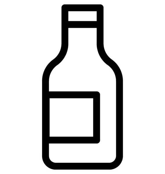 Wodkaflasche Flache Vektorsymbol — Stockvektor