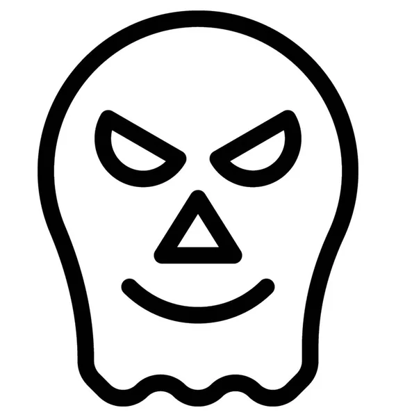 Evil Ghost Flat Vector Icon — Stock Vector