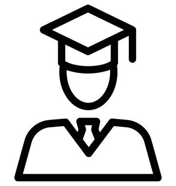 Lisansüstü düz vektör simgesi